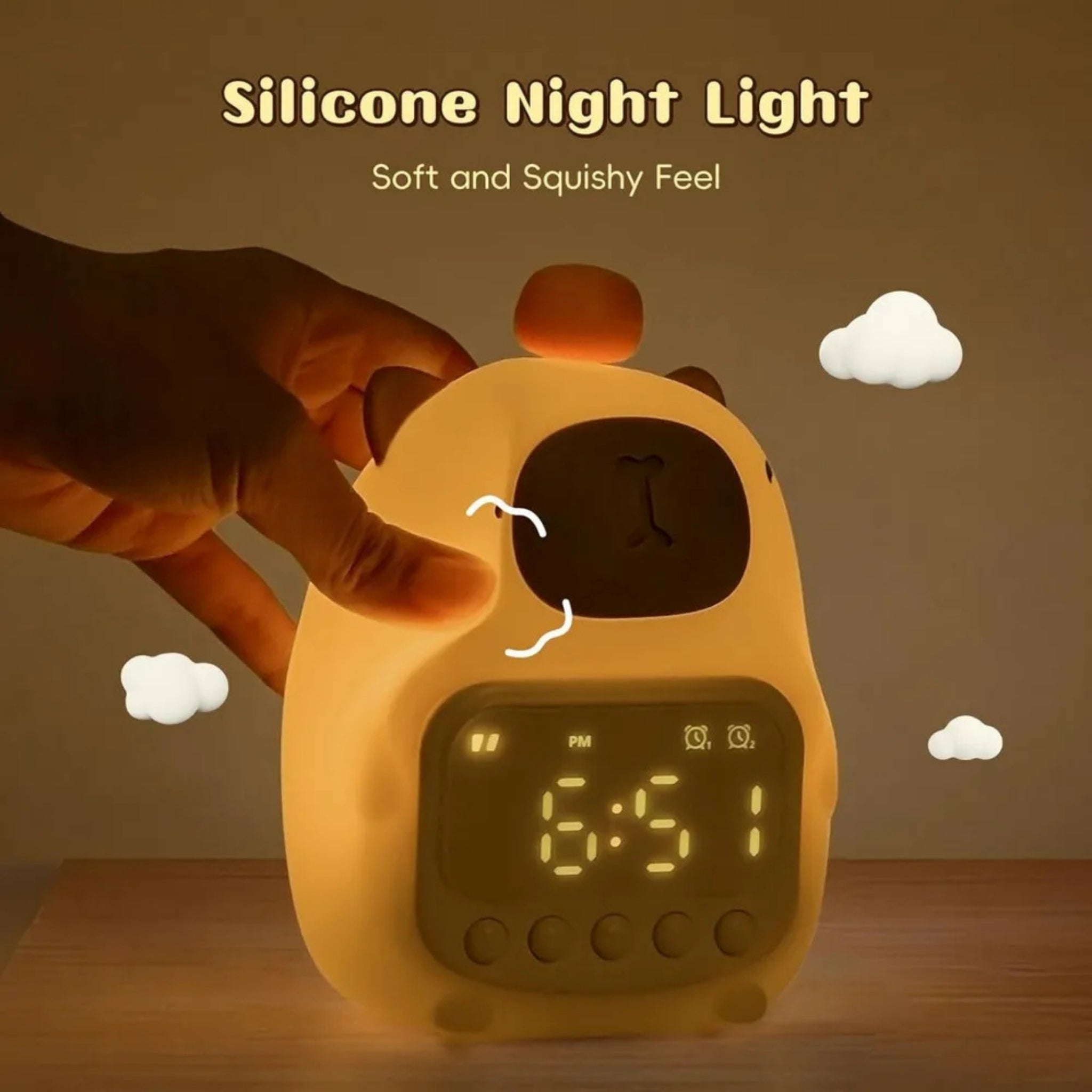 🍊 Capybara Night Light Clock