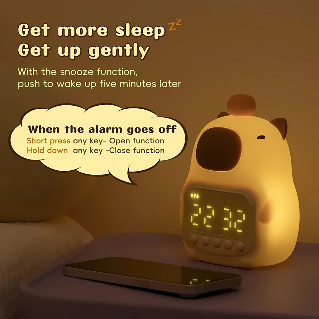 🍊 Capybara Night Light Clock