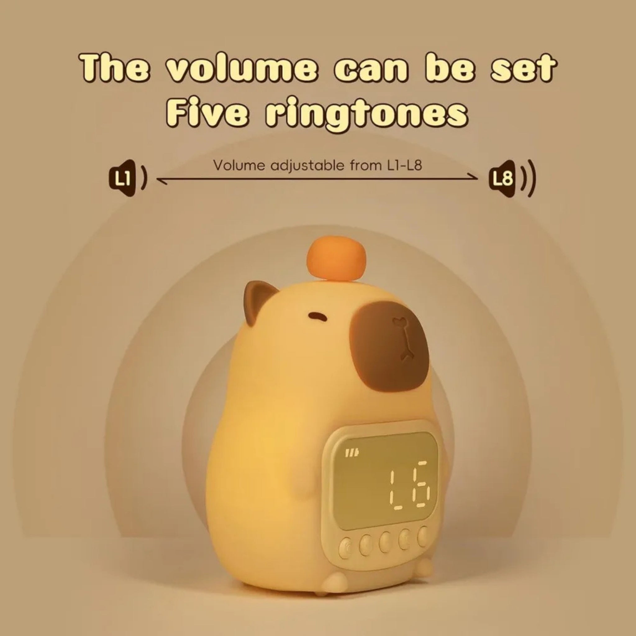 🍊 Capybara Night Light Clock