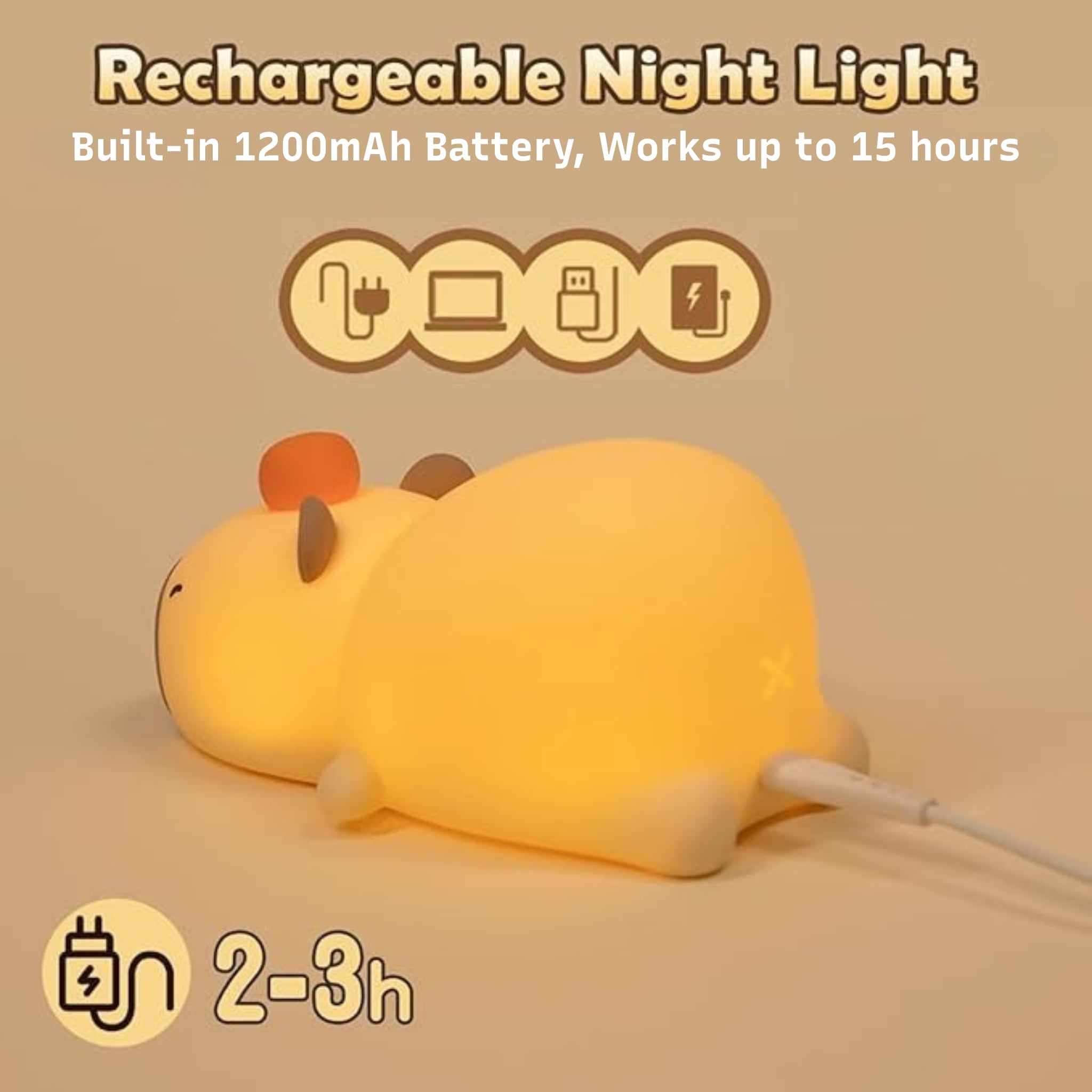 🍊 Lying Capybara Night Light