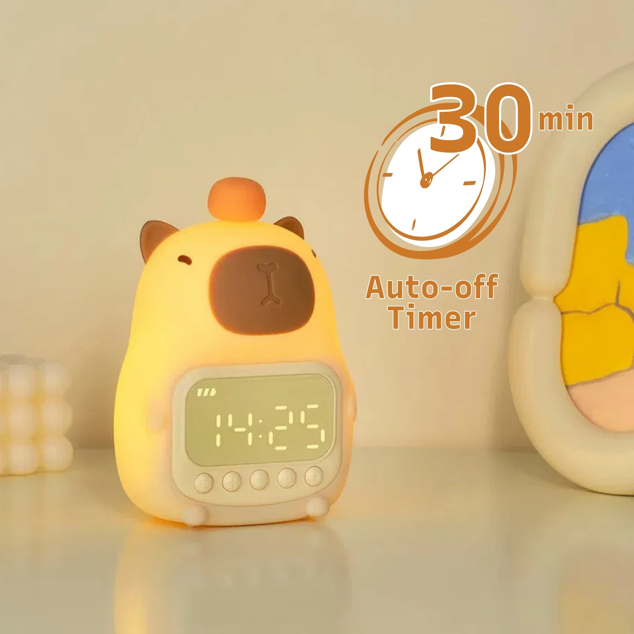 🍊 Capybara Night Light Clock