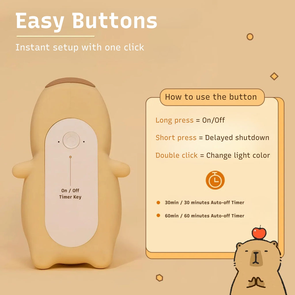 🍊 Lying Capybara Night Light