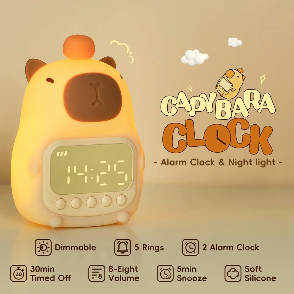 🍊 Capybara Night Light Clock