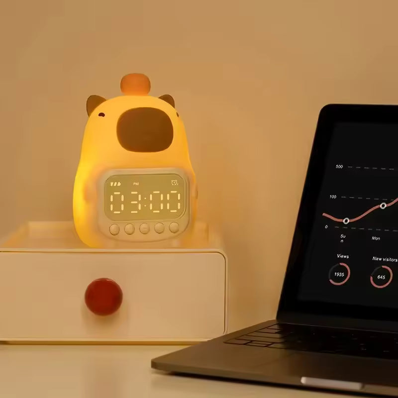 🍊 Capybara Night Light Clock